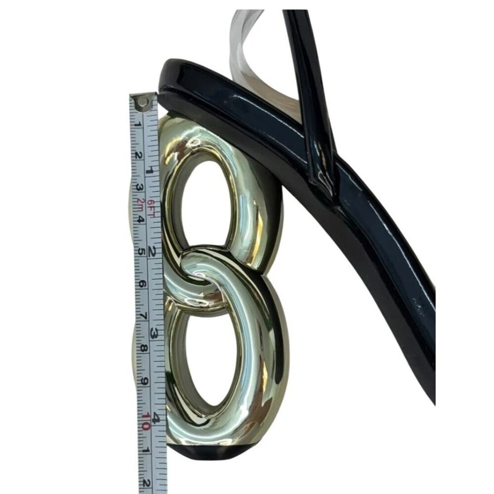 LILIANA / Duet-2 / Black / Patent Leather / Heeled / Sandals / With Unique - Picture 6 of 7